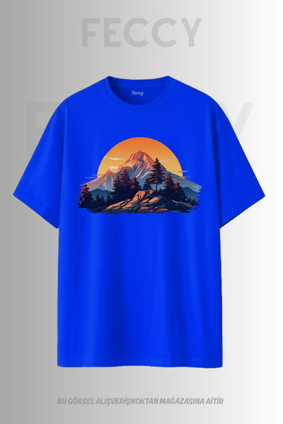 FECCY Tricou unisex supradimensionat cu imprimeu Sunset Hunter, pentru femei,...