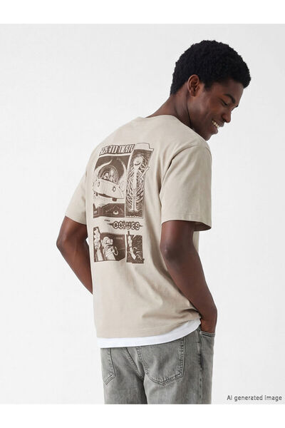 LC Waikiki Peak New Season Crew Neck Printed Men's T-Shirt