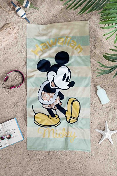 Özdilek Mickey Mouse Hawaii Disney Lisanslı Kadife Plaj Havlusu 60x120 cm