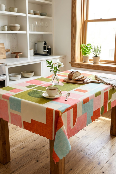 Decomia Home Μοντέρνο πολύχρωμο ριγέ τραπεζομάντιλο, ανθεκτικό στους λεκέδες,...