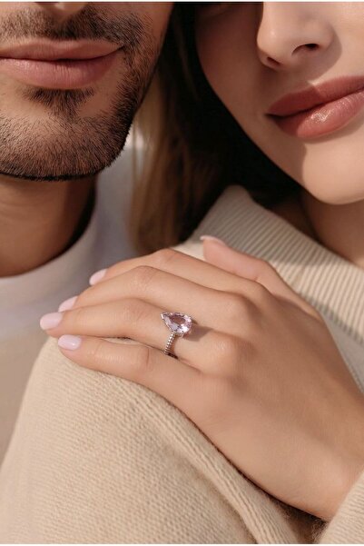 Monalisa Home Adjustable Heart Figured Zircon Stone Ring