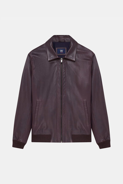 W Collection BORDO FERMUARLI DERİ CEKET