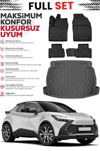 ko kaliteoto Toyota Chr 2026 Model 3D Yumuşak Bagaj Havuzu 4D Havuzlu Paspas ...
