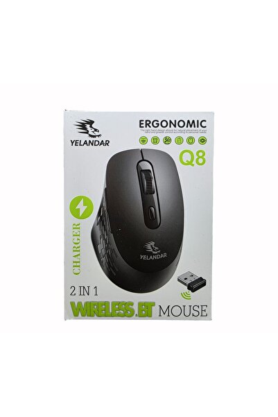 Akseqi Kablosuz, Şarj Edilebilir 5 Tuşlu Bilgisayar Faresi (Q8) - Kablosuz Mouse