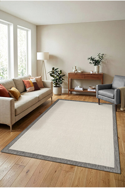 FLORA HALI Kilim Hasır Halı Kaymaz Taban Makinede Yıkanabilir Toz Hav Vermez ...