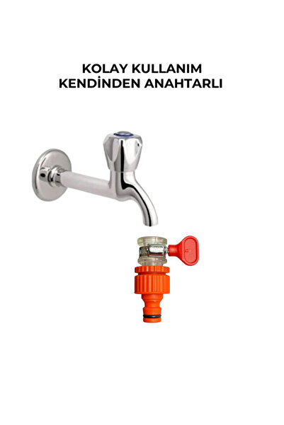 F&S Yazıcı Ticaret Musluk Adaptörü Kendinden Anahtarlı Kelepçeli - Hortum Jak...