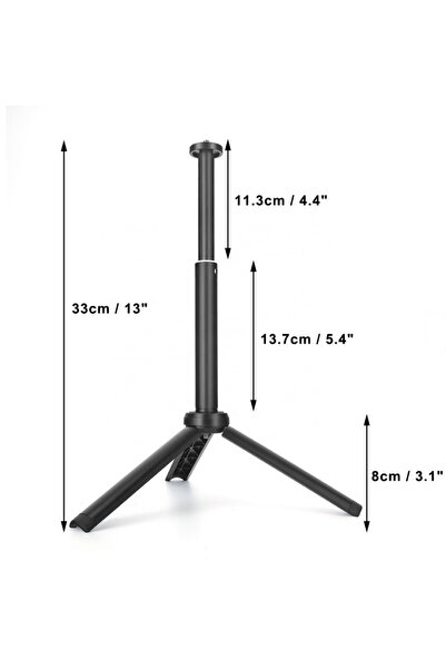 AZT 2 li PL-26 13 Watt 96 Led 23cm CRI95+ Bicolor 3 Renk Fotograf ve Video Işığı ve L03 Mini Tripod