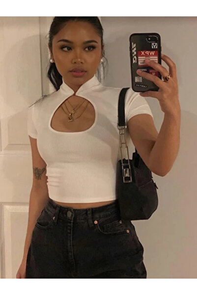 DREICH STREETWEAR ART Straight Drop Collar Y2K Short Sleeve Crop