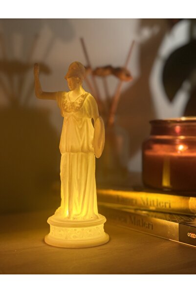 Lumitha Aydınlatmalı Dekoratif Mitolojik Biblo Athena Heykeli –Antik Tanrıça ...