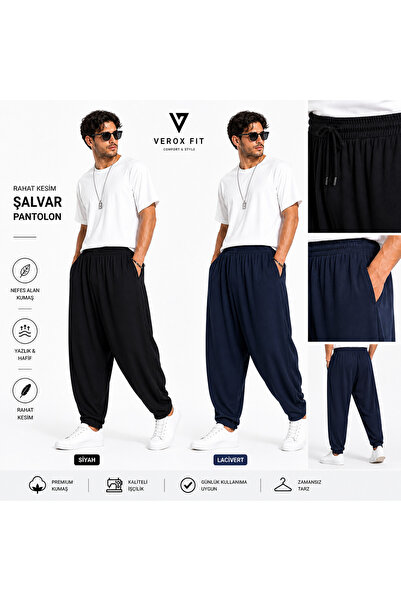 NO BRAND VEROX FIT Erkek Rahat Kesim Şalvar Pantolon – Yazlık, Hafif, Nefes A...