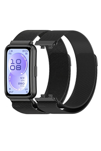Nezih Case Huawei Band 11 / 11 Pro Uyumlu Mıknatıslı Milanes Örgü Hasır Metal...