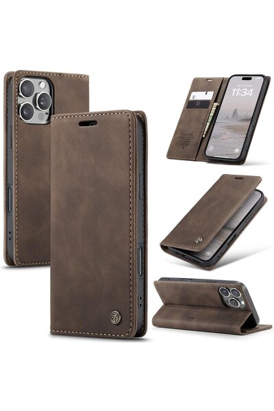 Caseme 013 Retro Θήκη Βιβλίο Coffee (Apple iPhone 16 Pro)