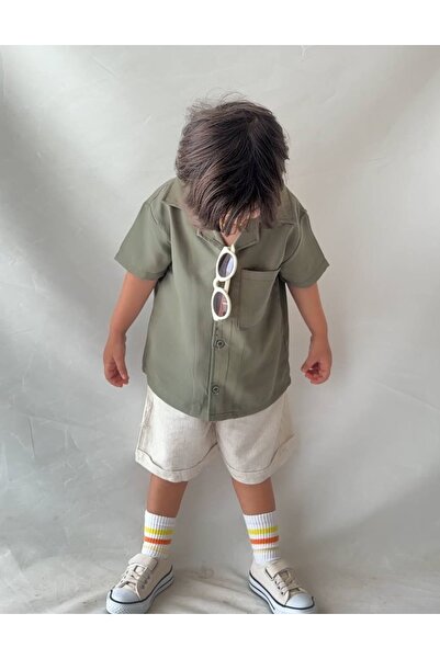 Pinkitokids Boy's Modal Shirt Linen Shorts Set