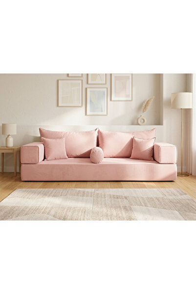 FEYZA DECOR HOME Premium Kadife Modern Şark Köşesi 8 Parça – 20 cm Süngerli M...