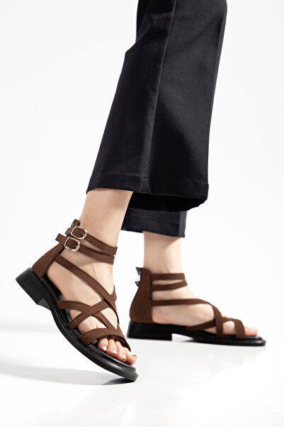 MS SUGAR SHOES Women's Strappy Ankle Buckle Casual Sandals
