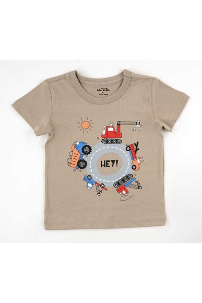 Fuar Baby Boy's 100% Cotton Crew Neck Short Sleeve T-Shirt 2-6 Years