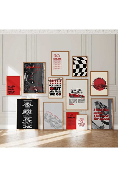 NinaStore 14 Kırmızı Formula 1 Posteri - F1 Duvar Sanatı - Monaco Grand Prix ...