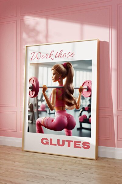NinaStore Glam Gym Poster: Ağırlık Kaldırma Kalça Sanatı (baskı)