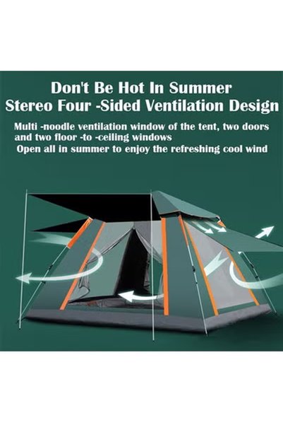 ZCM-HAPPY Portable Automatic Pop Up Instant Camping Tent 215*215*145 centimeter