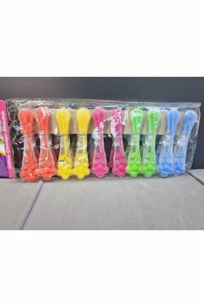 abnturk İz Yapmaz 10 'lu ( 1 paket ) Silikon Çamaşır Mandalı