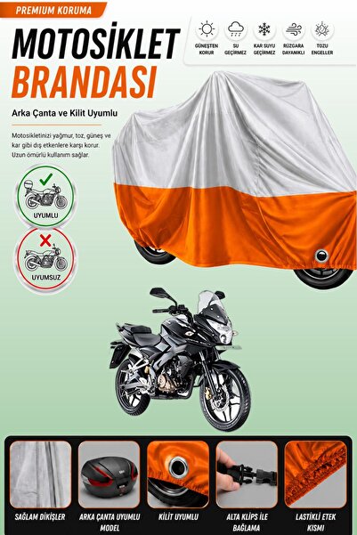 Cemku Double Gray Top - Orange Bottom, Rear Bag Compatible Bajaj Pulsar as 15...