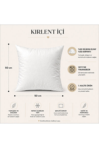 megi concept Kırlent İç Yastık 45x45 cm Silikon Elyaf Dolgulu Dolgun Kare Puf...