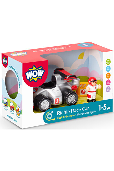 WOW Toys Детска играчка, състезателна кола с препятствия, състезателна кола Ричи