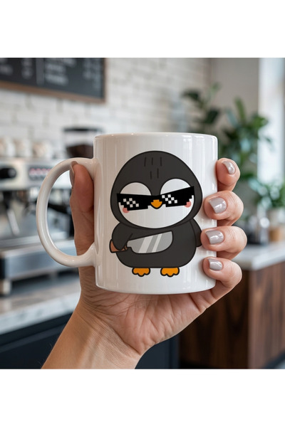 chic crazze Porcelain Mug with Sweet Penguin Figure - Delightful Coffee and T...