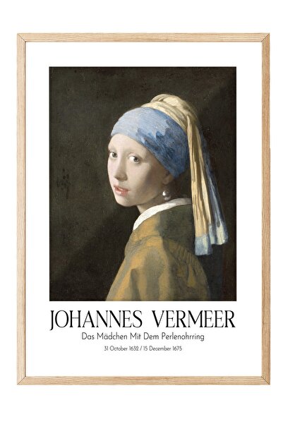 Postifull Johannes Vermeer - Devojčica sa bisernom minđušom, slika u drvenom ...
