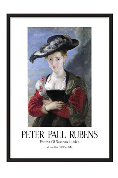 Postifull Peter Paul Rubens - Portret Suzane Lunden, slika u crnom okviru, um...