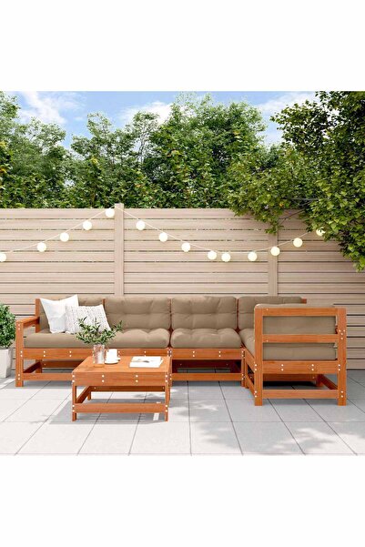 vidaxl Set de lounge pentru gradina 6 pcs Maro Ceara Lemn masiv de pin