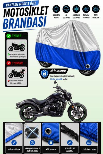 Cemku Twin Top Gray - Bottom Blue Kawasaki Vulcan S Compatible Engine Cover, ...