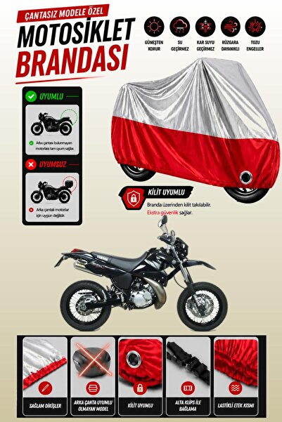 Cemku Twin غطاء محرك ياماها DT 125 متوافق مع اللون الرمادي العلوي والأحمر الس...