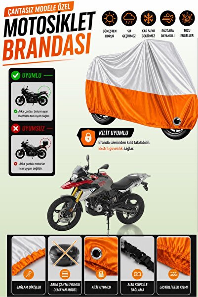 Cemku Twin Top Gray - Bottom Orange Bmw g 310 Gs Compatible Engine Cover, Rea...