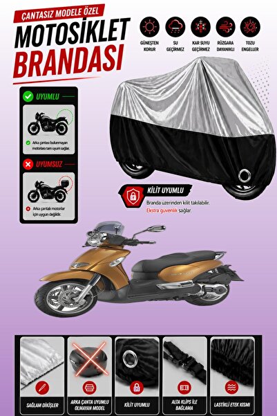Cemku Twin غطاء محرك متوافق مع Aprilia Scarabeo 250 باللون الرمادي من الأعلى ...