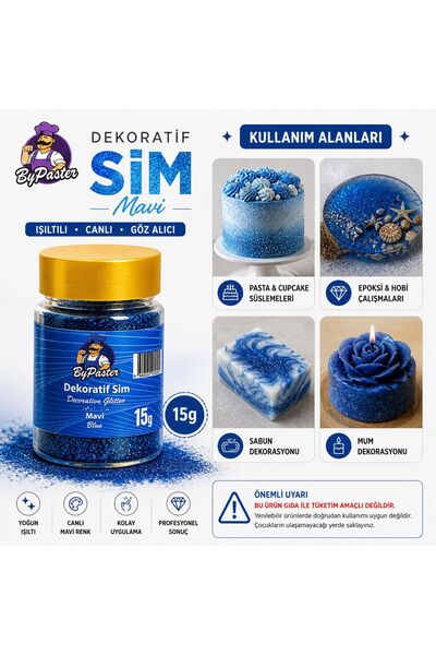 By Paster Mavi Dekoratif Sim 15g – Parlak Işıltılı Hobi & Süsleme Glitter