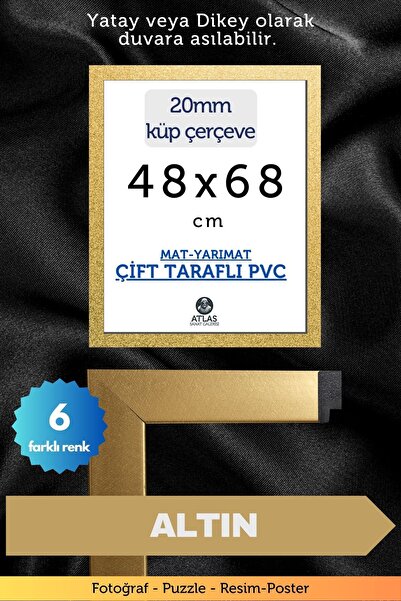 Atlas Sanat Galerisi 20mm-48x68 Cm Mat Pvc Li Camsız Fotoğraf Puzzle Belge Çe...