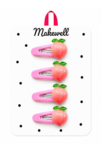 MakeWell Set de 4 agrafe pentru fete cu figurine cireșe, struguri, piersici, ...