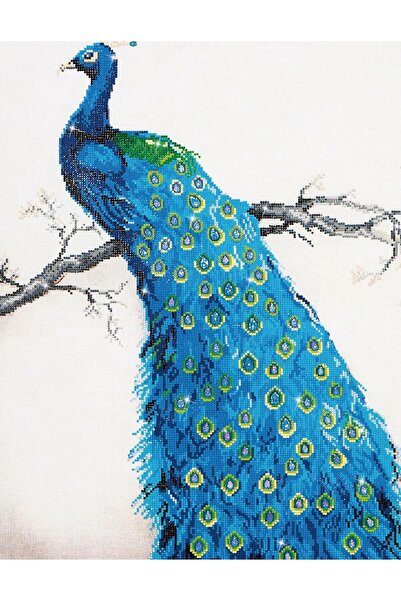 Liva Craft Pictură Mozaic cu Diamante Păun Albastru – 60 x 84 cm
