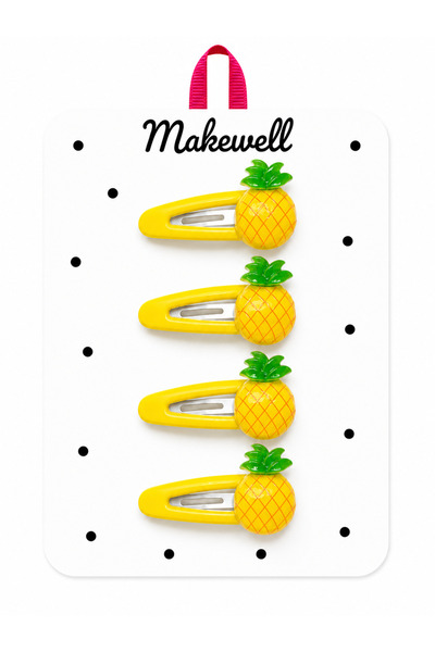 MakeWell Set de 4 agrafe pentru fete cu figurine cireșe, struguri, piersici, ...
