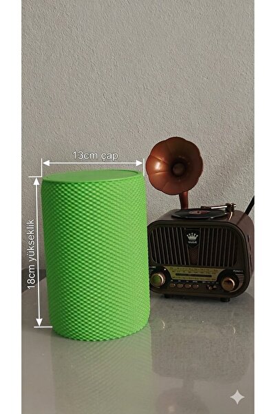 NESLİDEKOR Modern Geometrik Dokulu Döner Kapaklı Masaüstü Çöp Kutusu- 18 Cm -...