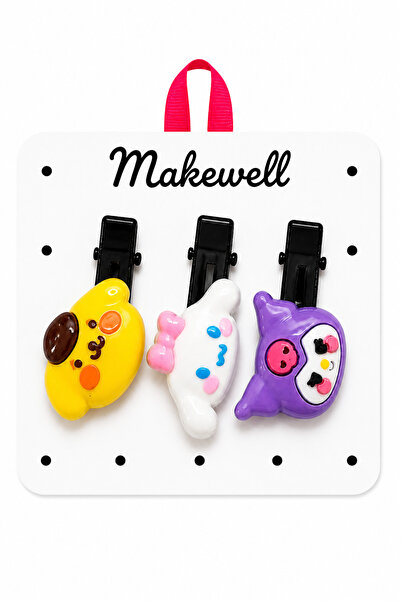 MakeWell مجموعة مشابك شعر للبنات من 3 قطع و2 قطعة بتصميم كورومي ماي ميلودي وس...
