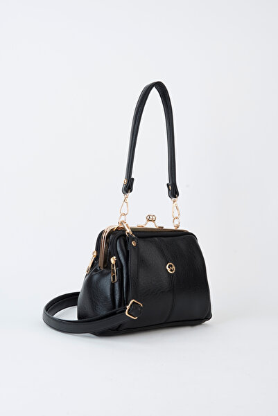 Vivaq Women's Butterfly Black Handbag with Gold Accessories, 4 Compartments, ...
