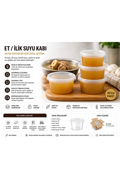 İLİK-ET SUYU KABI 250 CC (10'LU PAKET)