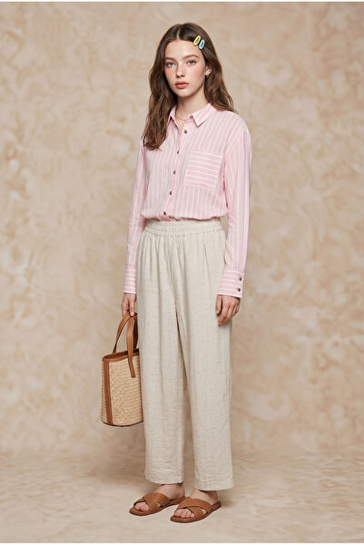Cortigiani Linen looking summer shirt with full sleeve