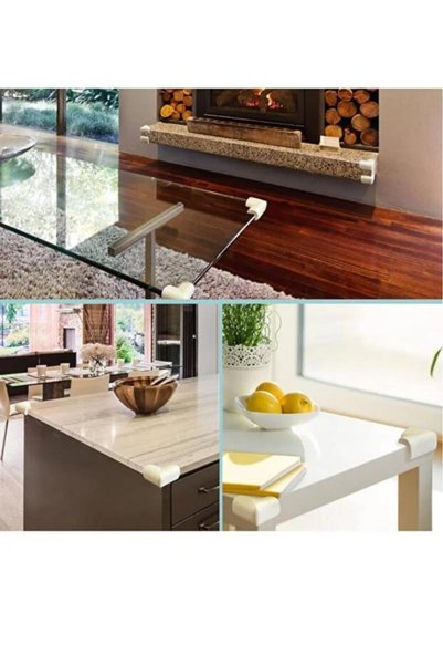 Renkli Duvarlar Self-Adhesive 10 Pieces Cream Sand Beige Thick Shock Absorbing Baby Corner Table Furniture Edge Protector