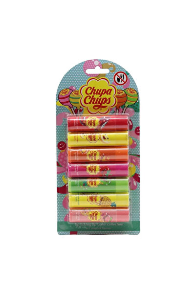 Chupa Chups Fruity Lip Balm Set, Assorted Flavors, 7-Pack
