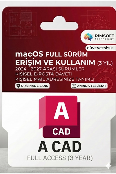 Autocad 2024-2027 Full Sürüm MAC OS - 3 Yıl Erişim - Kişisel Mail Adresinize ...