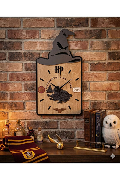 vela atölye Harry Potter Ahşap Tasarım Duvar Saati