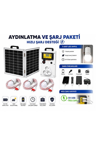 CELİKSHOP Katlanır Solar Enerji Seti